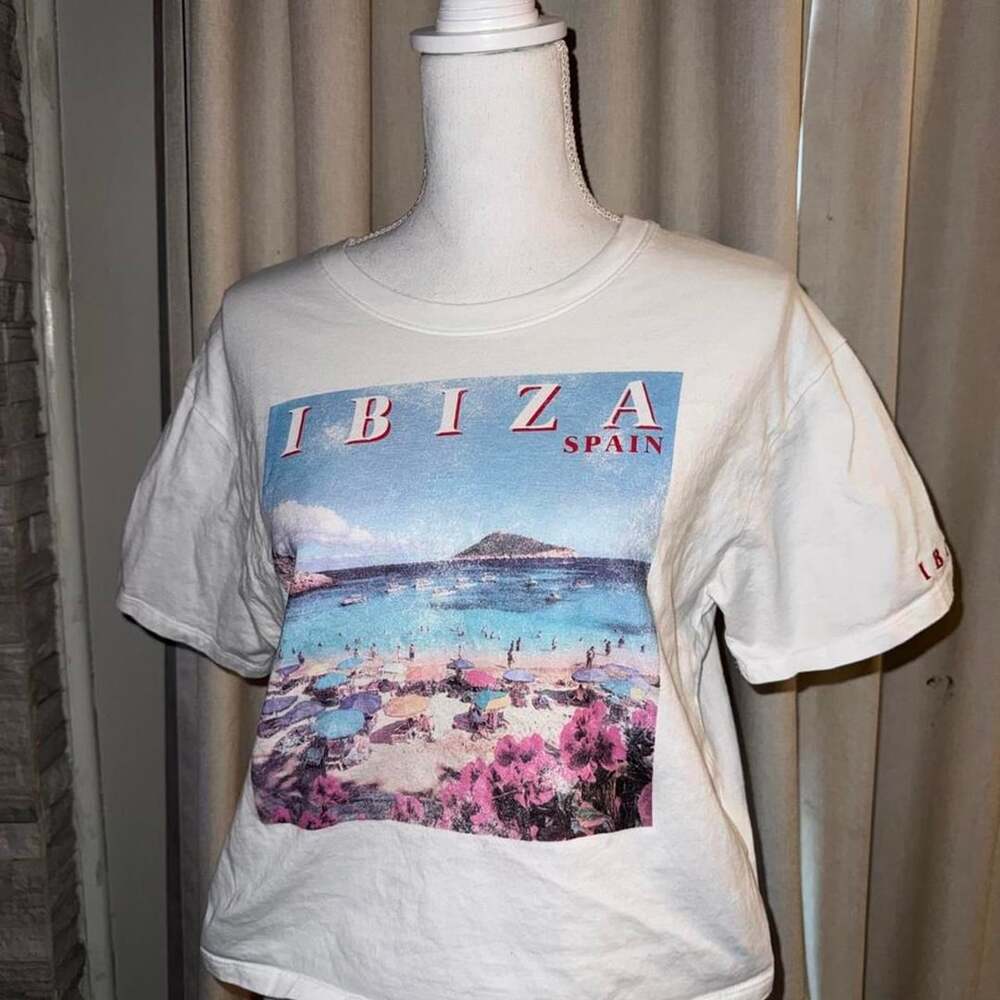 Organic Collective Ibiza Spain Graphic T-Shirt Size M White